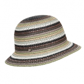 Cappello da donna a strisce di mix paglia carta