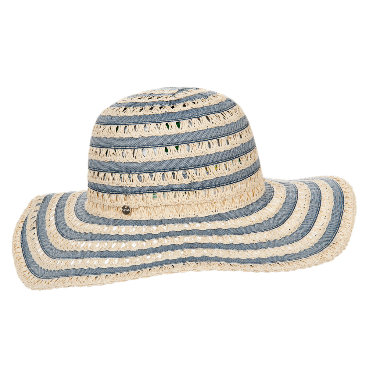 Cappello da donna a righe a tesa larga