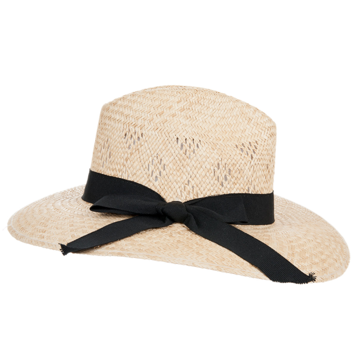 Cappello Fedora Gigi Burris donna avorio paglia grosgrain nastro