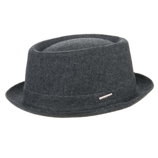 Stetson Cappello Pork Pie In Lana Uomo – Autunno/Inverno Con Fascia In Pelle, Idrorepellente E Pieghevole