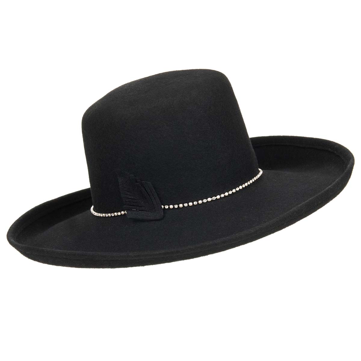 cappello a tesa larga da donna in 100% feltro di lana