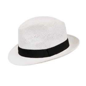 HUTTER   cappello paglia tipo trilby in paglia bianca c