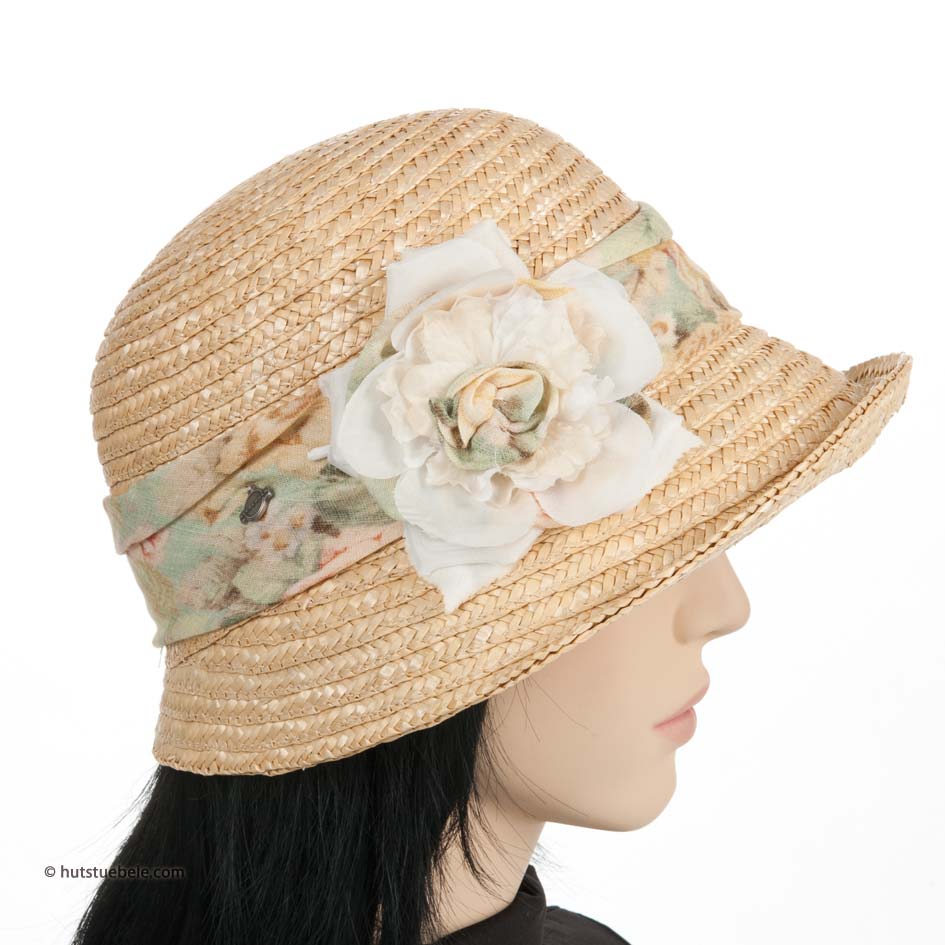 Cappello Da Sole In Paglia Di Carta Con Fiori, Tesa Larga, UPF 50, Pieghevole Per Viaggio