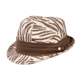 Cappello trilby con stampa animalier per donna