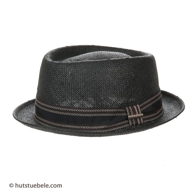 Cappello Pork Pie In Feltro Di Lana Unisex – Stile Anni '20, Tesa Corta, Taglia Unica S-M, Colore Nero