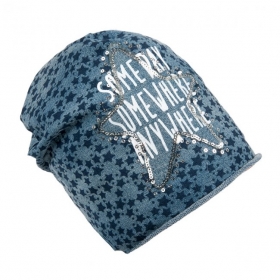 Berretto in denim con paillettes