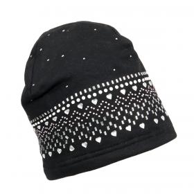 Cappello in cotone leggero: strass e cuori