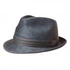 Cappello festivo di feltro lana firmato Hutter grigio scuro