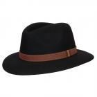 Cappello firmato Borsalino, in feltro di lapin con guarnizione sportiva, Bestseller nero