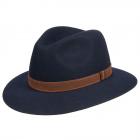 Cappello firmato Borsalino, in feltro di lapin con guarnizione sportiva, Bestseller blu