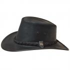 Cappello in pelle stile australiano di primissima qualit� nero