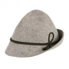 PREMIUM | Cappello arrotolabile in feltro di lana con cordoncino di seta grigio chiaro