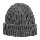HUTTER | Cappello in maglia premium con risvolto in 100% lana merino grigio