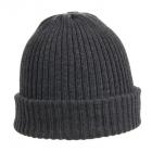 HUTTER | Cappello in maglia premium con risvolto in 100% lana merino antracite