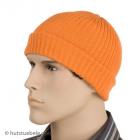 HUTTER | Cappello in maglia premium con risvolto in 100% lana merino arancio