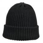 HUTTER | Cappello in maglia premium con risvolto in 100% lana merino nero