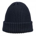 HUTTER | Cappello in maglia premium con risvolto in 100% lana merino blu scuro