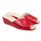 PREMIUM | pantofole in vera pelle con tacco e suola antiscivolo per donna rosso