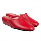 Ciabatta da donna in pelle morbida con tacco da 3,5cm rosso