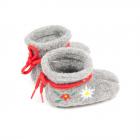 pantofoline beb� con ricamo fiorale Edelweiss grigio