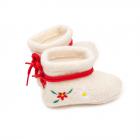 pantofoline beb� con ricamo fiorale Edelweiss bianco naturale