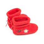 pantofoline beb� con ricamo fiorale Edelweiss rosso