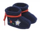 pantofoline beb� con ricamo fiorale Edelweiss blu scuro