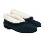 Pantofole da donna con risvolto imbottito blu