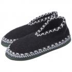 Pantofole chiuse di lana con suola in pelle antracite