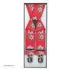 Bretelle con stelle alpine di alta qualit� e clips resistenti rosso