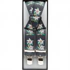 Bretelle con stelle alpine di alta qualit� e clips resistenti nero