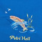 grembiule tirolese blu con motivo "pesce" blu