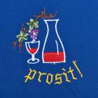 grembiule con ricamo Prosit blu