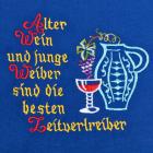 grembiule con ricamo vino blu