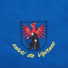 grembiule blu con motivo "Saluti da Vipiteno" blu