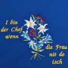 Grembiule con scritta tedesca blu