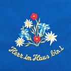 grembiule blu con motivo "Herr im Haus bin i" blu