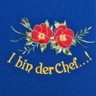 Grembiule blu con il motivo "I bin der Chef" blu