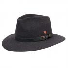 MAYSER | Cappello in feltro a tesa larga e rifinito con cinturino in pelle antracite