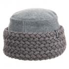 McBeanie | Cuffia in pile con risvolto lavorato a maglia grigio scuro