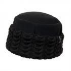 McBeanie | Cuffia in pile con risvolto lavorato a maglia nero