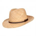 Cappello in paglia con cinturino di cuoio firmato HUTTER naturale