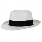 Cappello in paglia con fascia nera firmato HUTTER bianco
