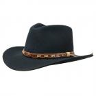 Cappello tipo cowboy in feltro lana con cinturino nero
