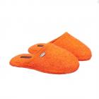 Pantofola aperta dietro firmata GIESSWEIN, modello Tino, con suola antiscivolo arancio