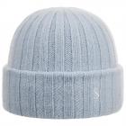 STETSON | cappello in maglia di 100 % cashmere con risvolto celeste
