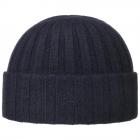 STETSON | cappello in maglia di 100 % cashmere con risvolto blu