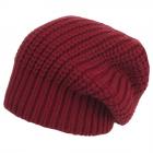 Cuffia tipo rasta in lana maglia per donna rosso