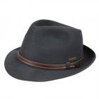 HUTTER | Cappello trilby da uomo Leopold a tesa stretta e cinturino in pelle antracite