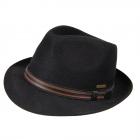 HUTTER | Cappello trilby da uomo Leopold a tesa stretta e cinturino in pelle nero